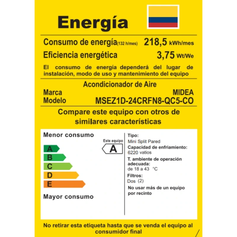 Midea ECOPRO 24,000 BTU Inverter Wi-Fi | Type A R32 220V